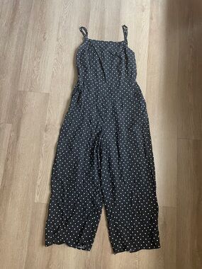 Old Navy Black Polka Dot Wide-Leg Jumpsuit